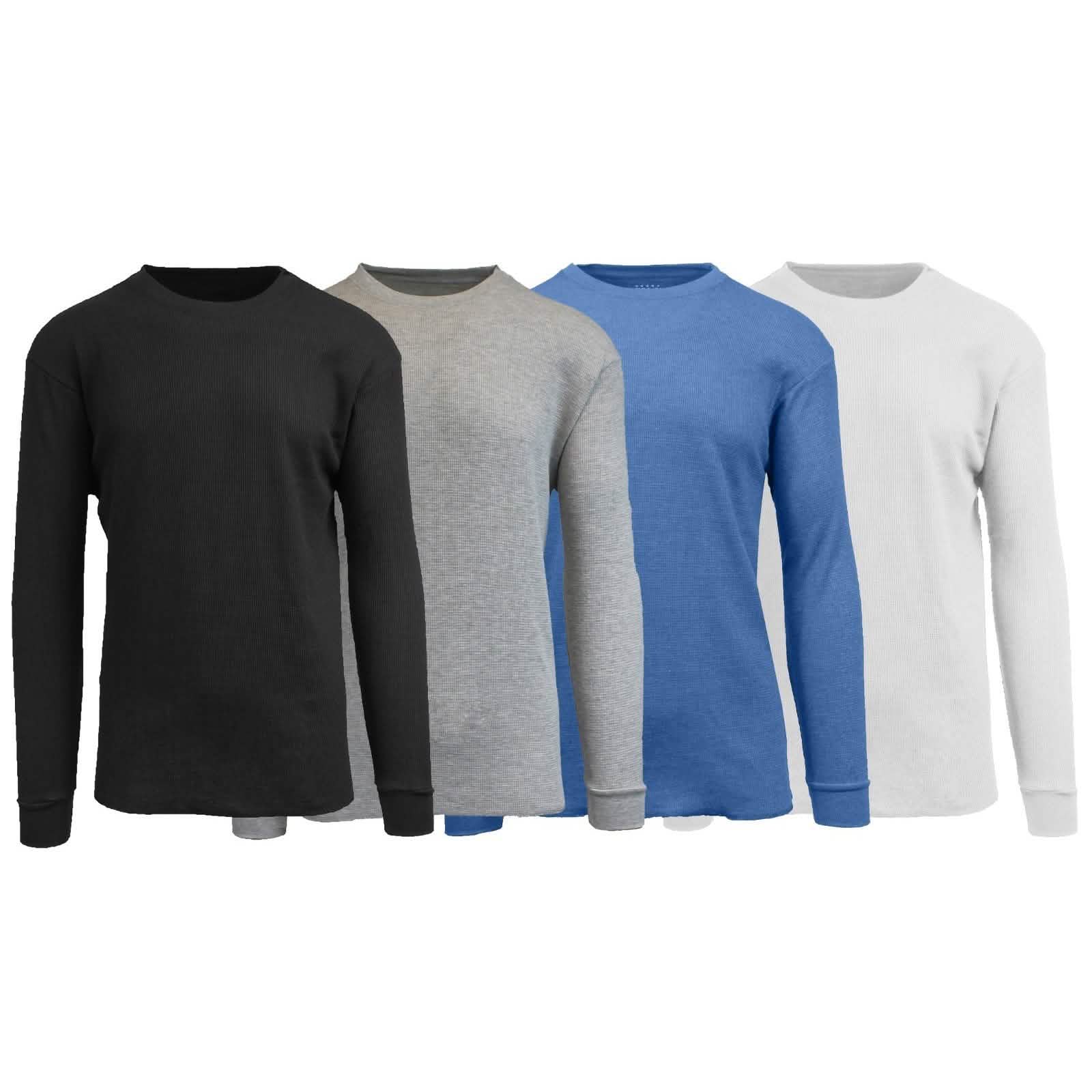 4-Pack: Men's Waffle-Knit Thermal Shirts