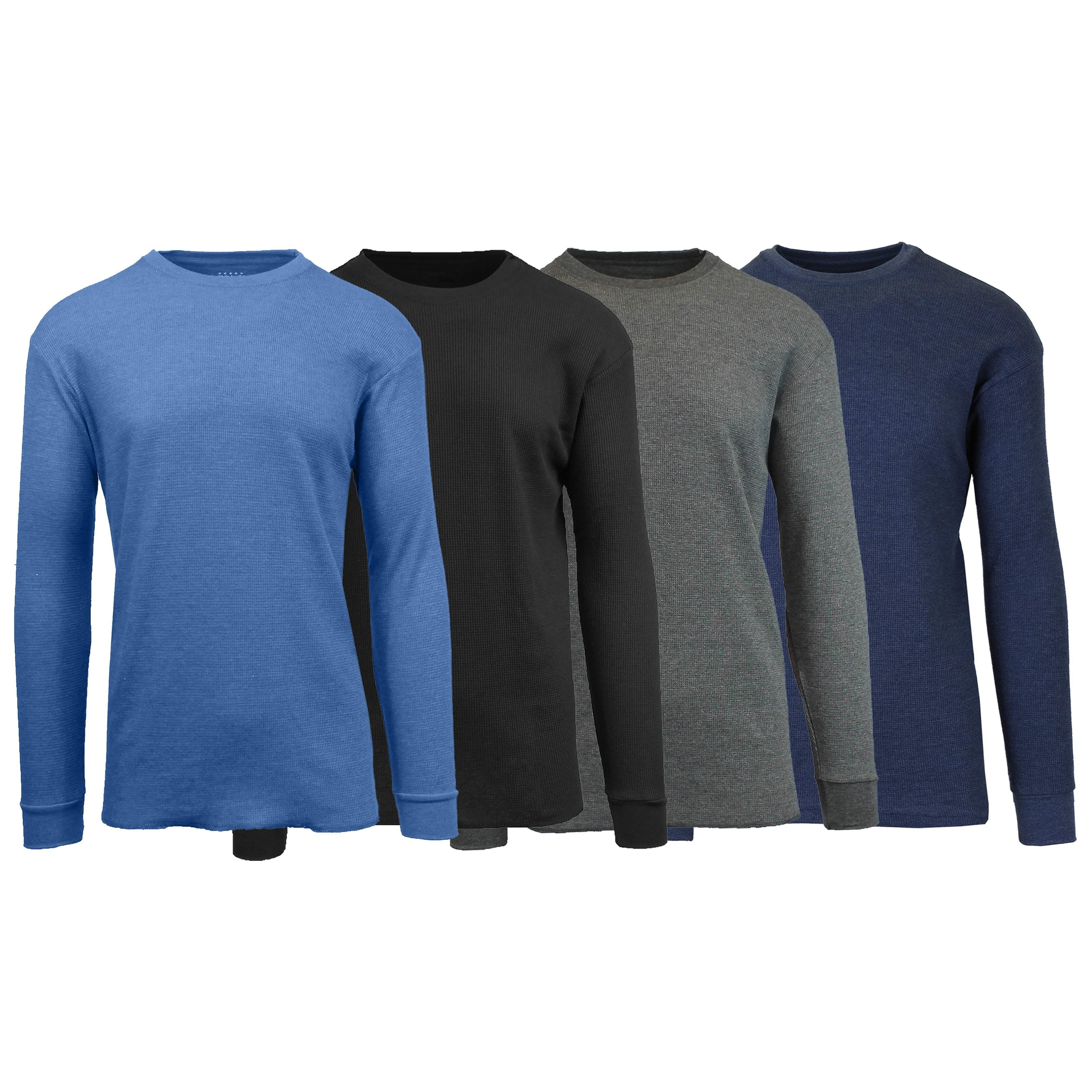 4-Pack: Men's Waffle-Knit Thermal Shirts