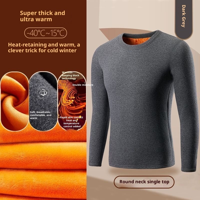 Golden Fleece Solid Color Men's Fleece-Lined Thermal Underwear