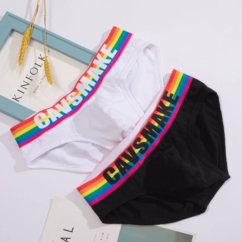 Sexy Comfortable Rainbow Black and White Boxer Men's Underwear