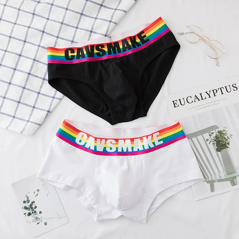 Sexy Comfortable Rainbow Black and White Boxer Men's Underwear