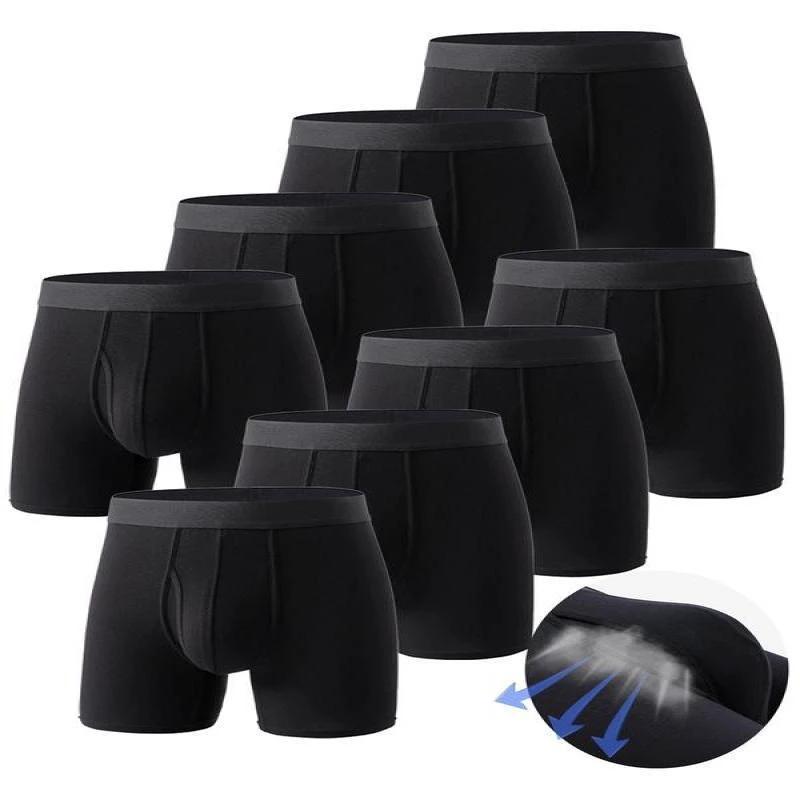 Men's Pure Color Bamboo Fiber Boxing Underwear Breathable